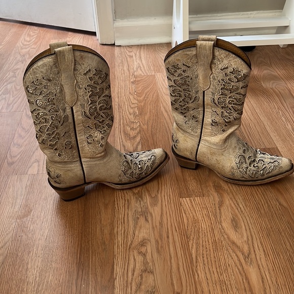 Corral white/glitter distressed cowgirl boots - Picture 3 of 4